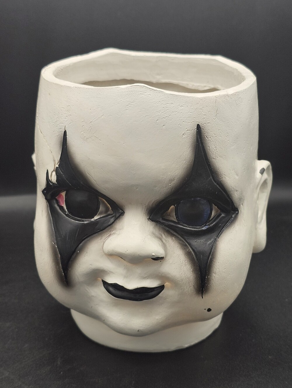 Gothic Baby Halloween Planter Bucket Bin Make Up Face Chubby Cheeks Ashland Rare